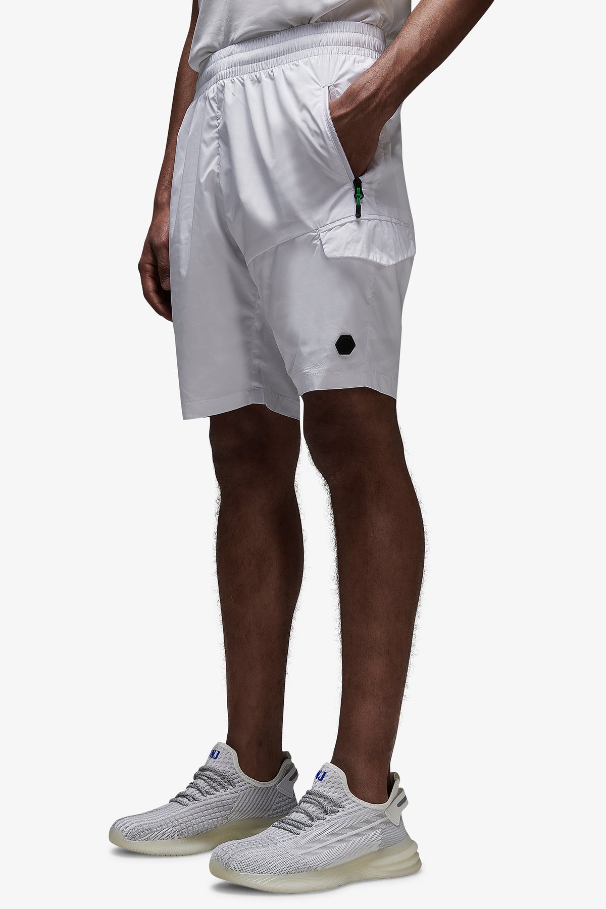 Bermuda technique avec poche blanc