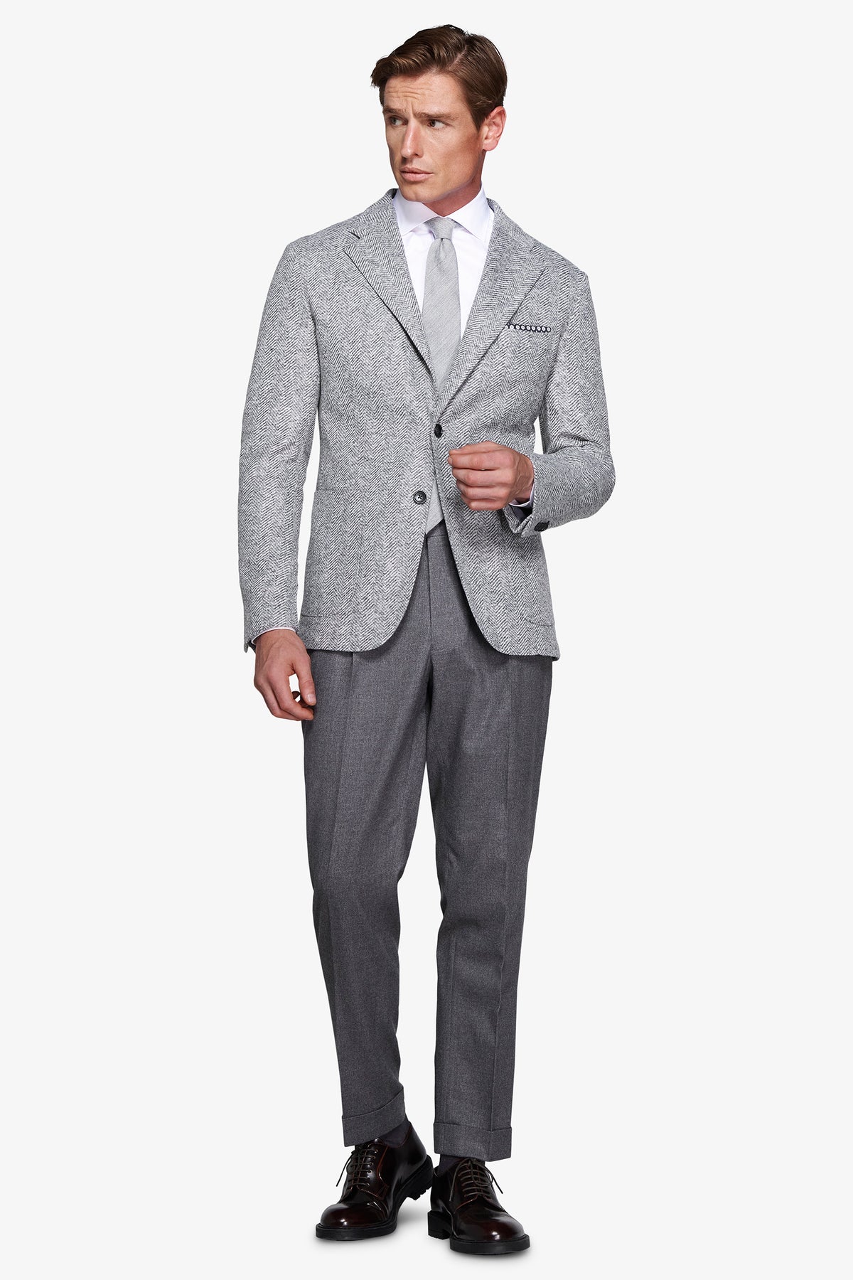 Giacca jersey spigata grigio medio