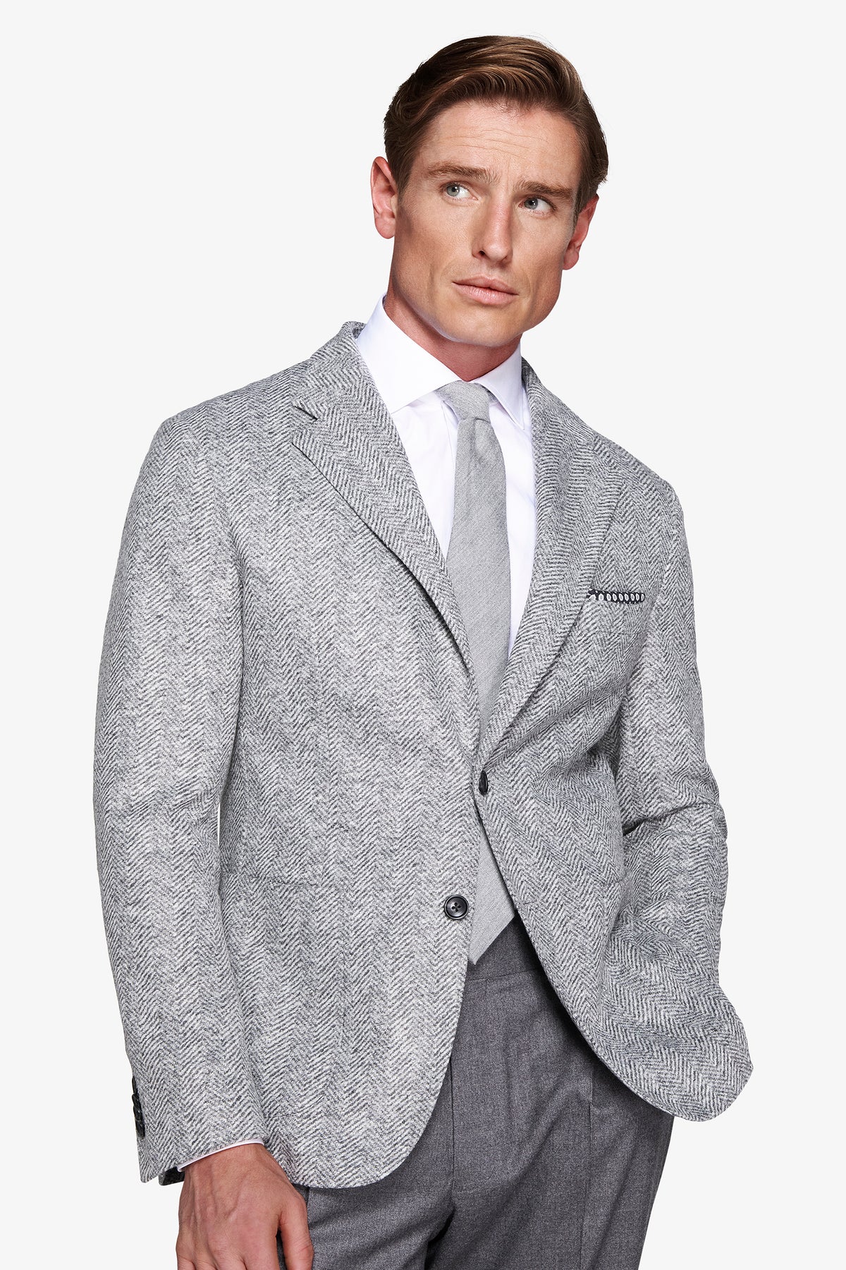 Giacca jersey spigata grigio medio