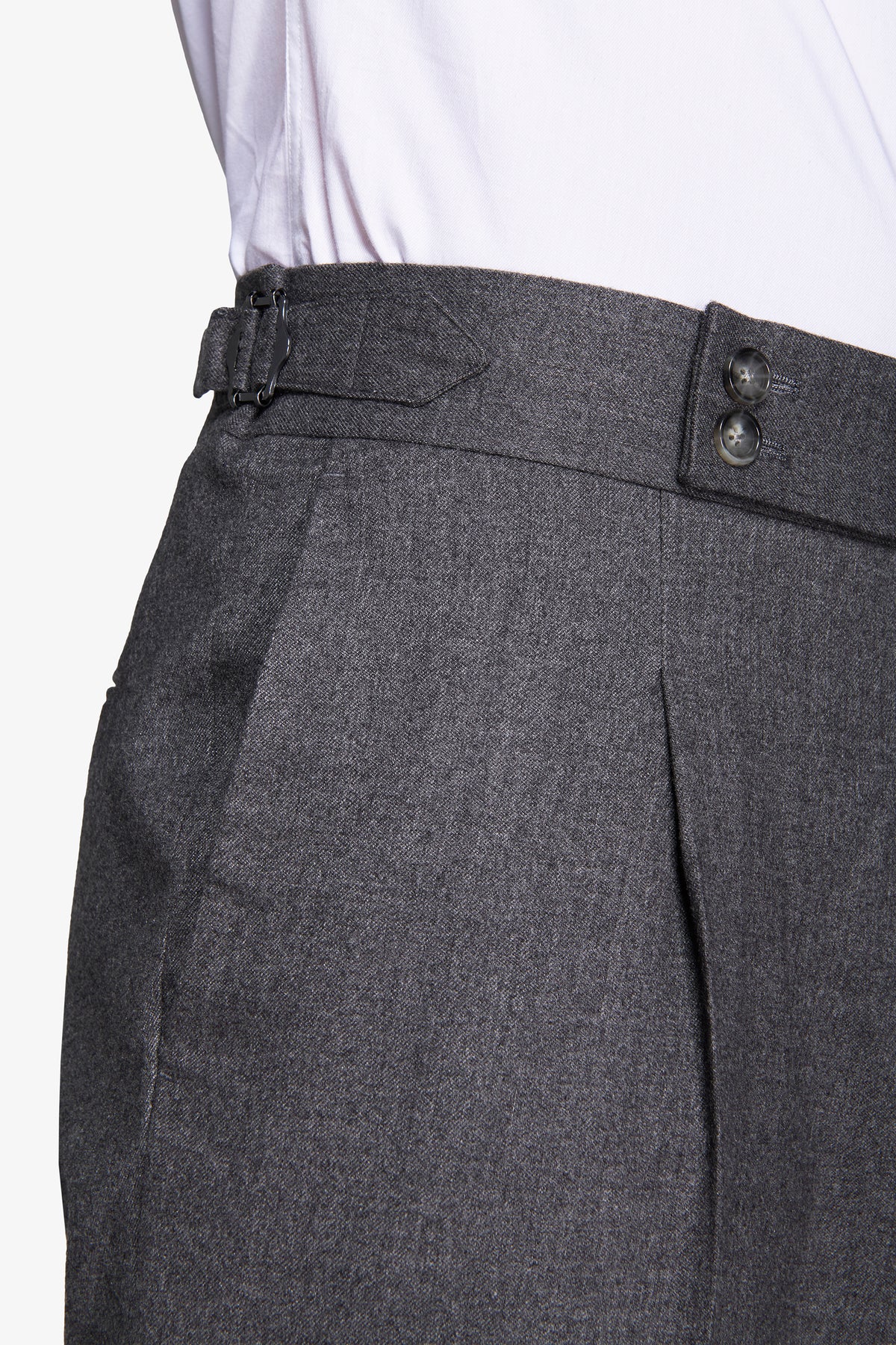 Pantaloni effetto flanella grigio medio