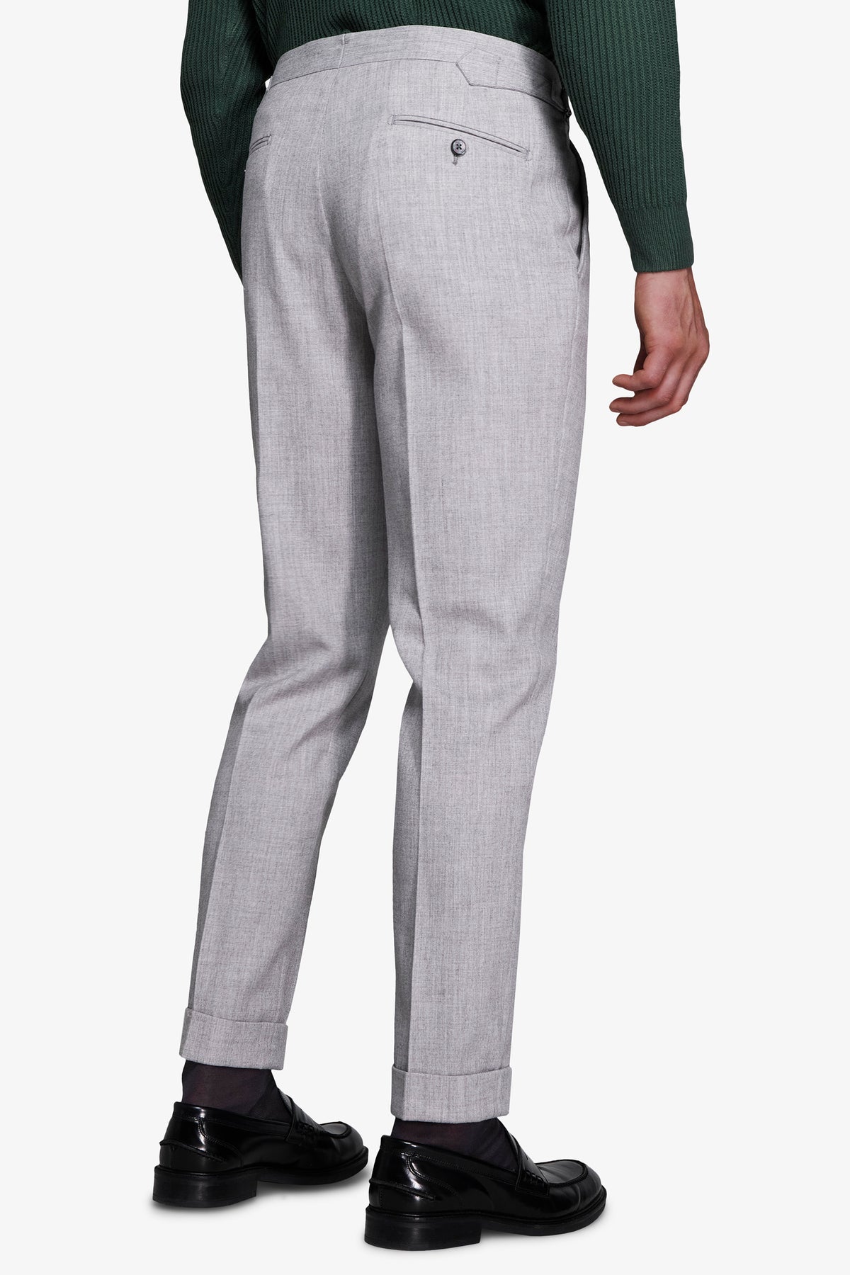 Pantaloni effetto flanella grigio chiaro