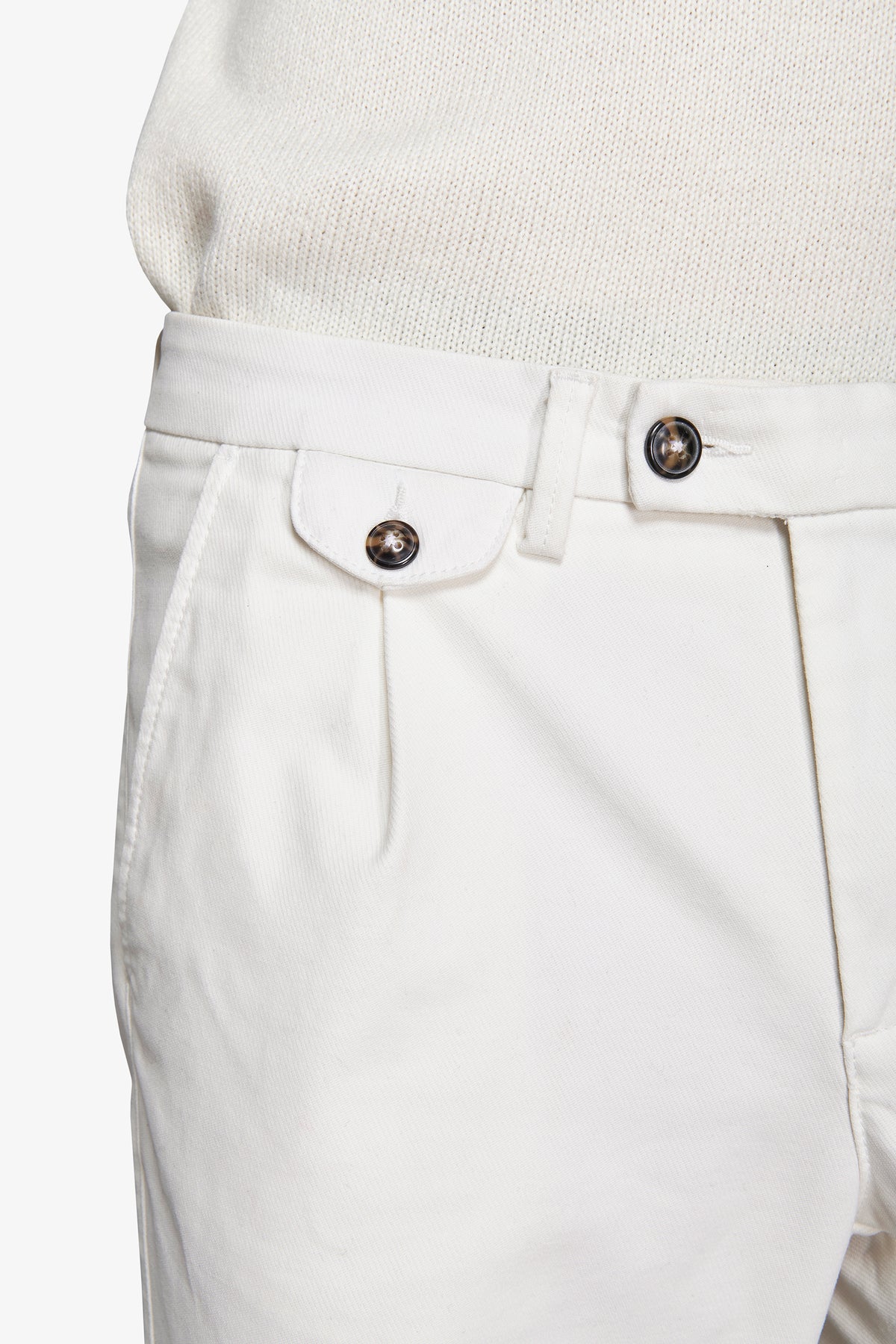 Pantalon en sergé de coton stretch bleu crème