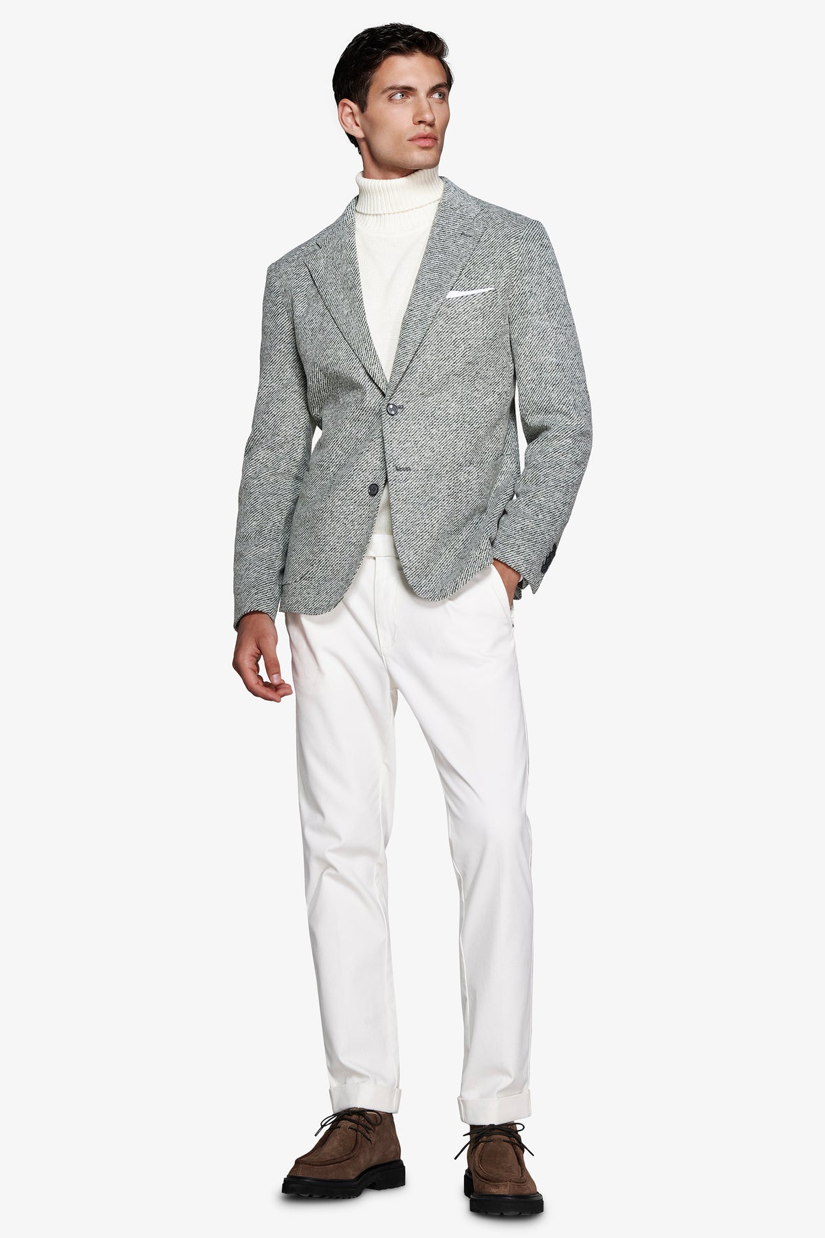 Giacca jersey diagonale verde