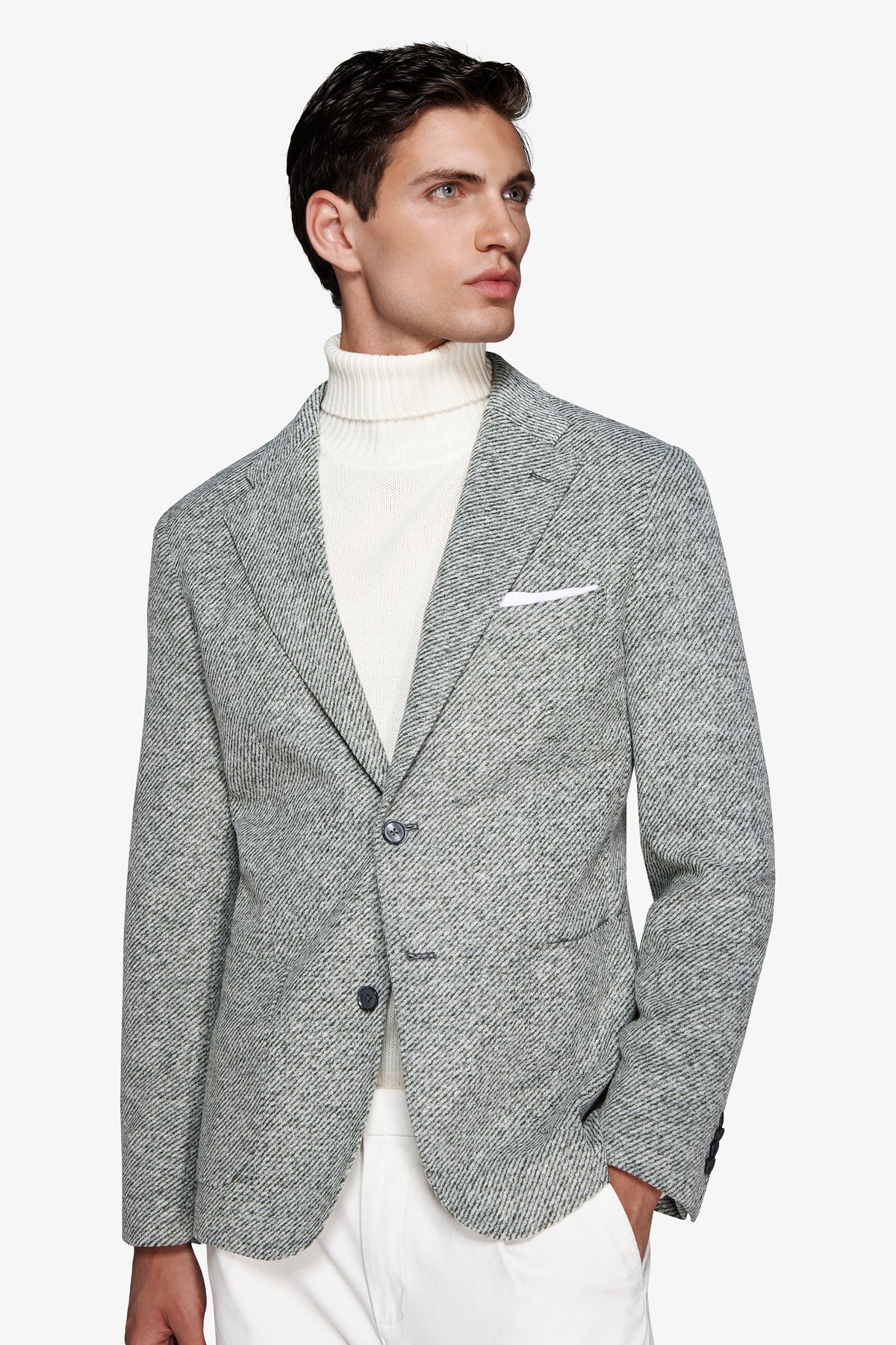 Giacca jersey diagonale verde