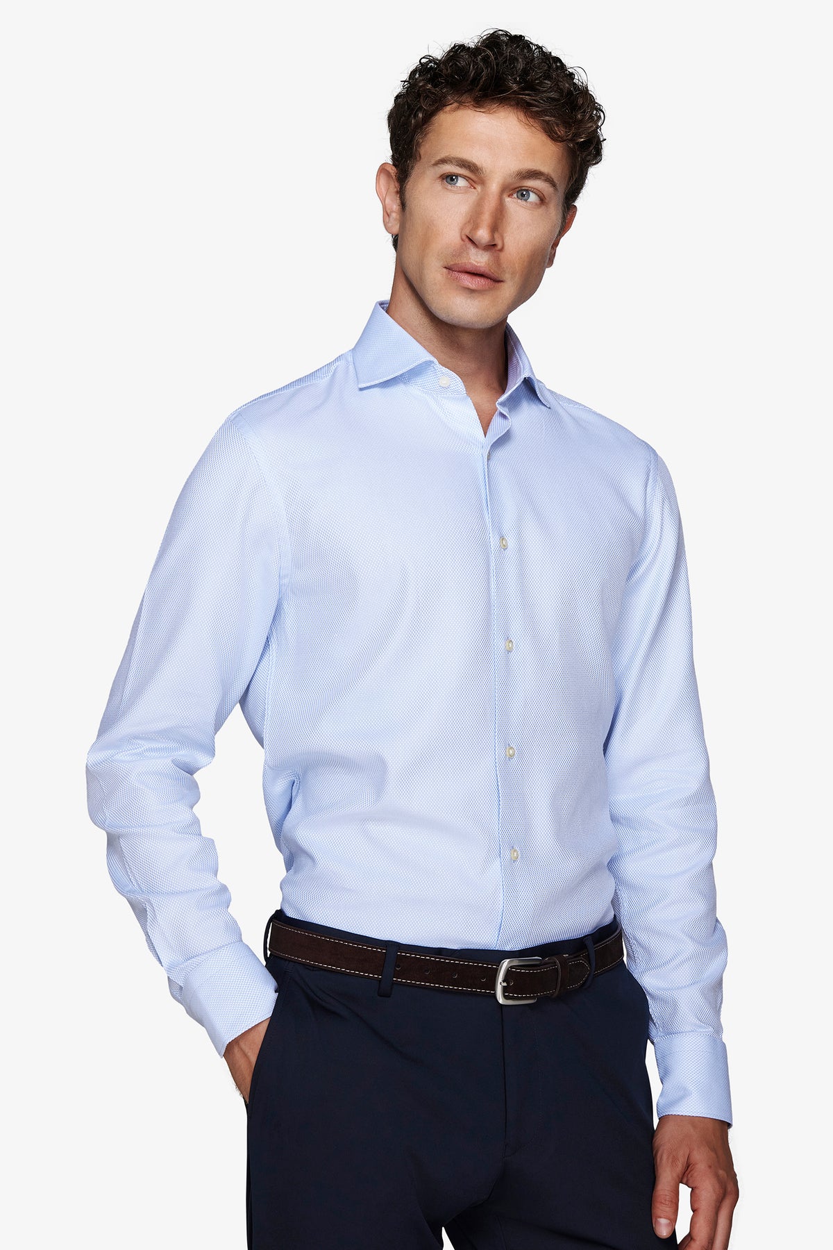 Chemise « La Picoco » coupe slim bleu ciel