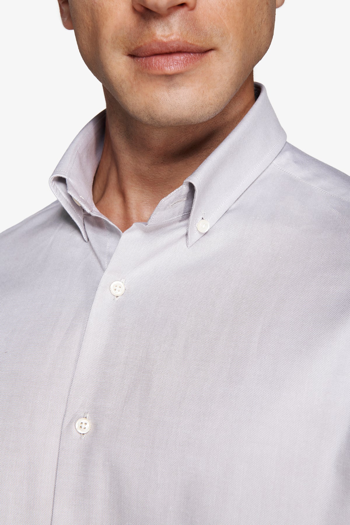 Camicia oxford button down grigio chiaro
