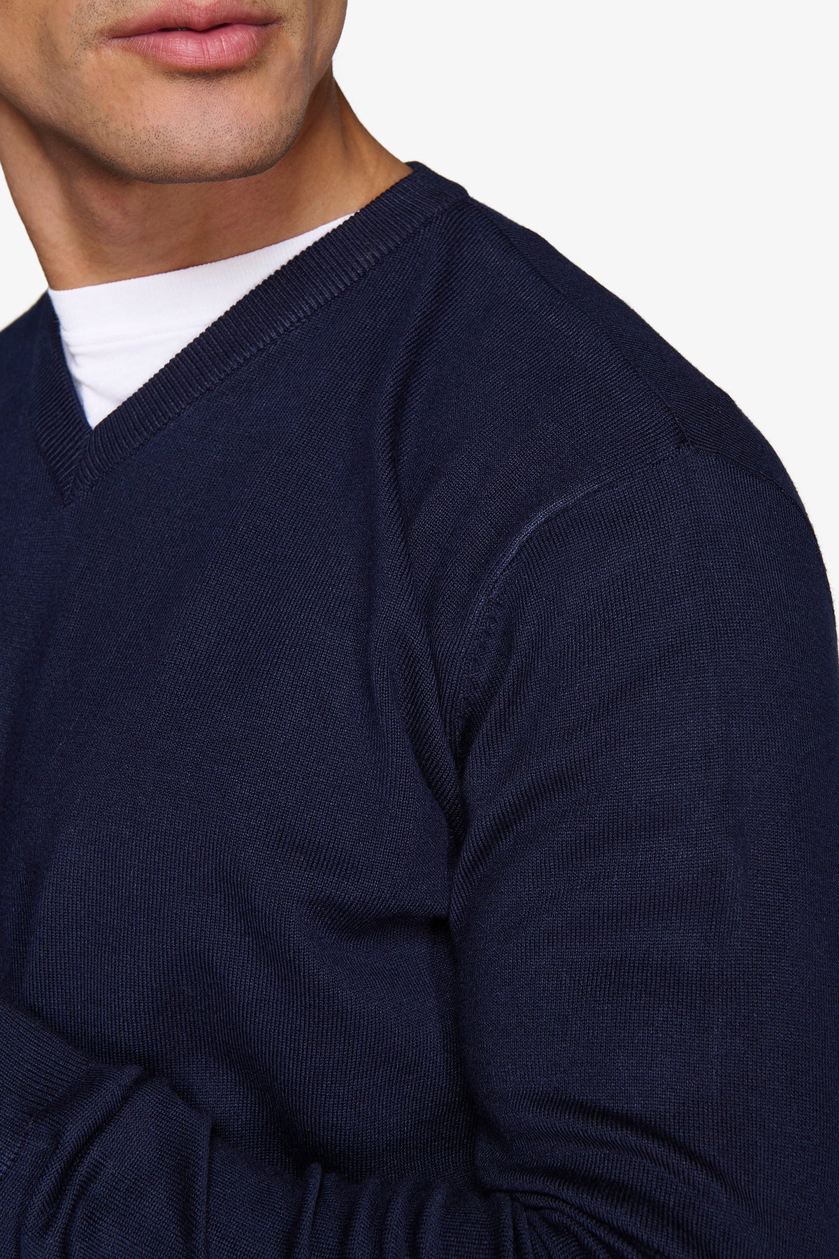 Maglia scollo a V blu