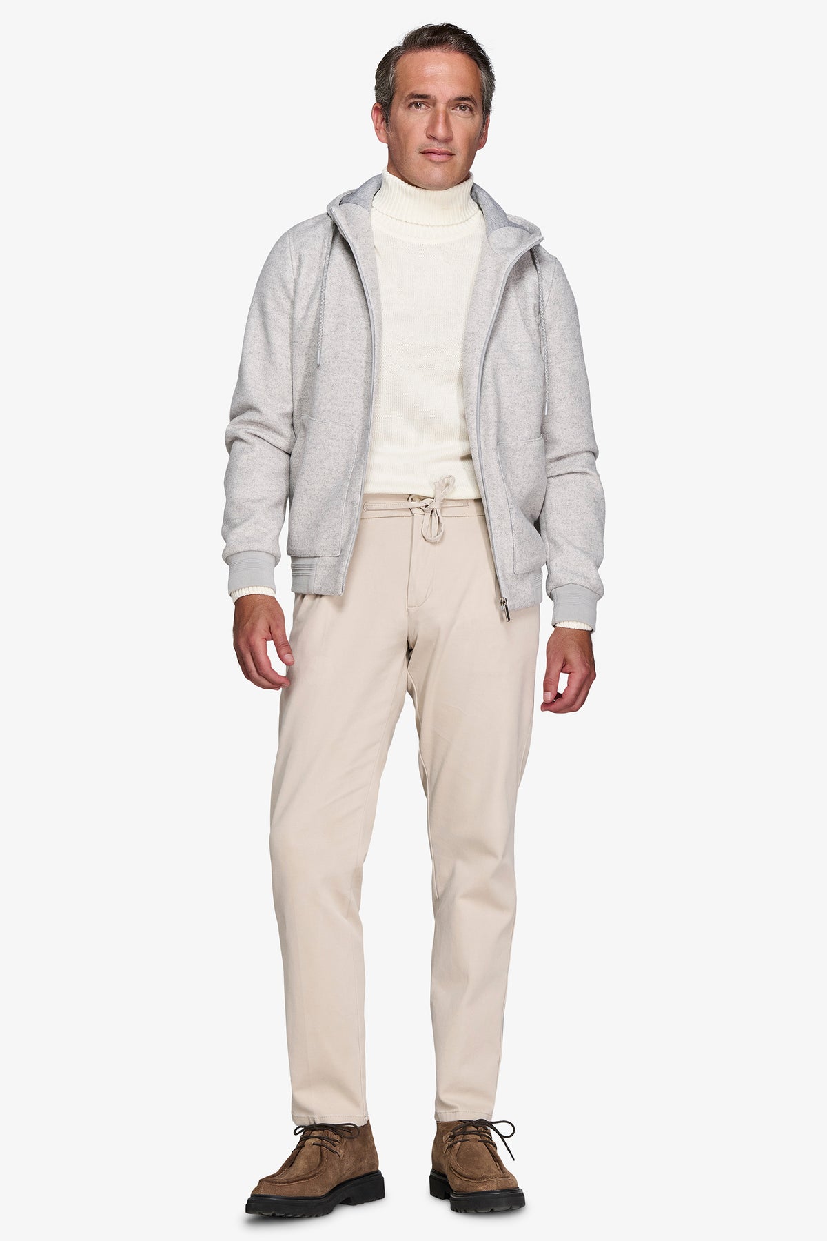 Bomber effetto flanella melange grigio chiaro