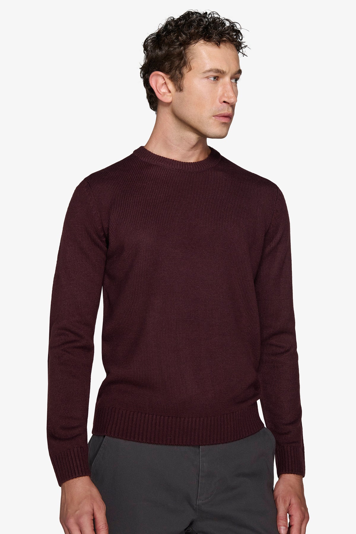Maglia girocollo effetto lambswool bordeaux