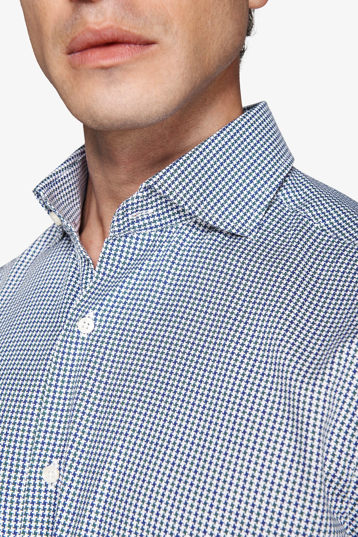 Camicia pied de poule verde