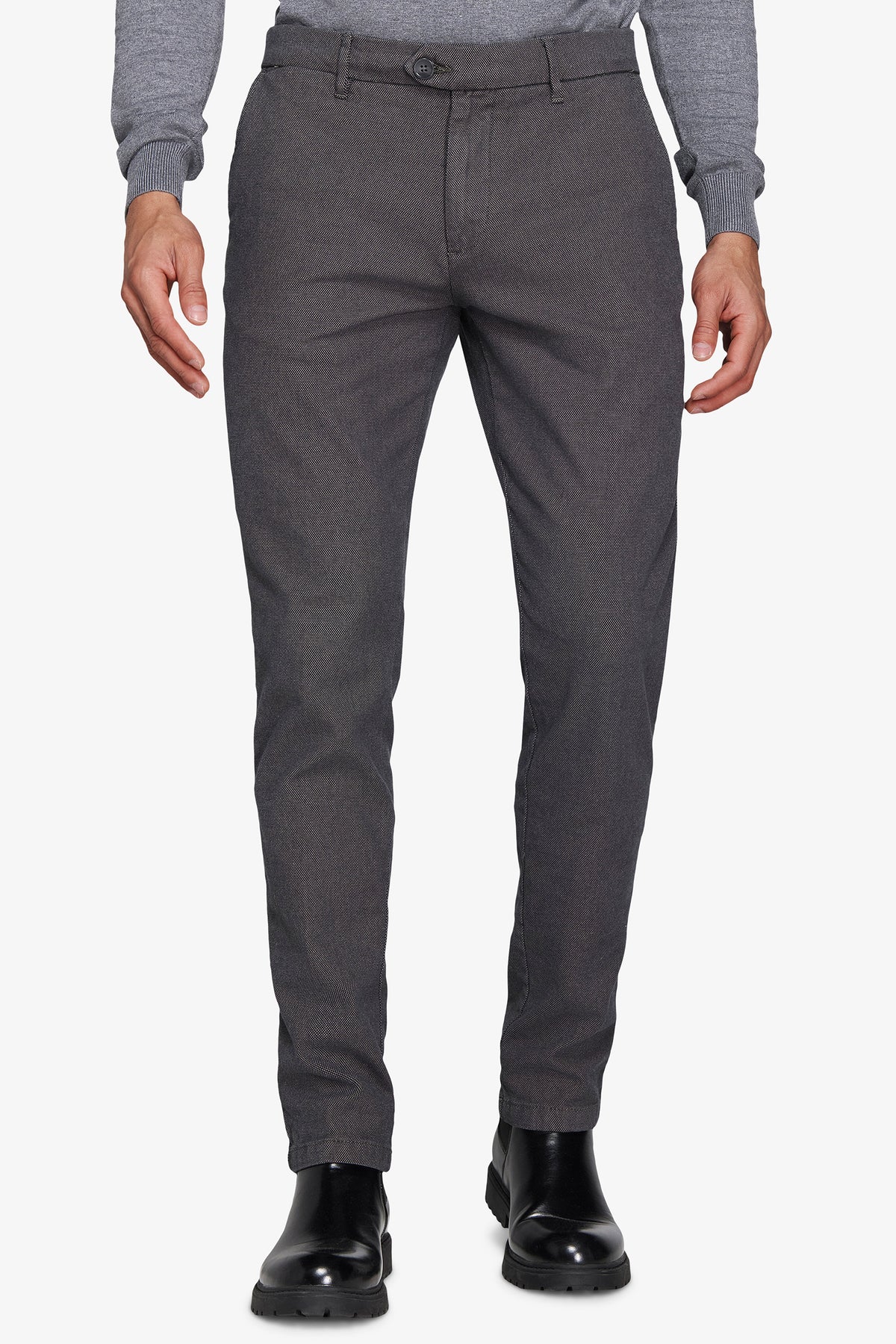 Pantalon armuré gris moyen