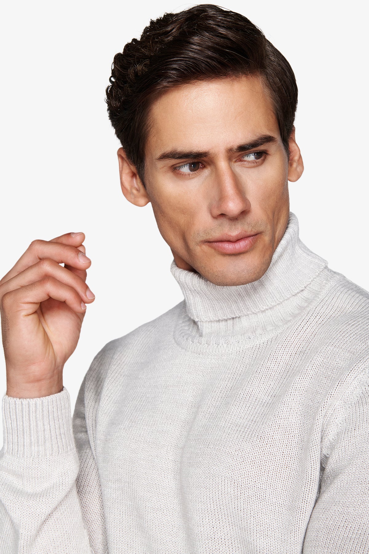 Maglia dolcevita effetto lambswool grigio chiaro