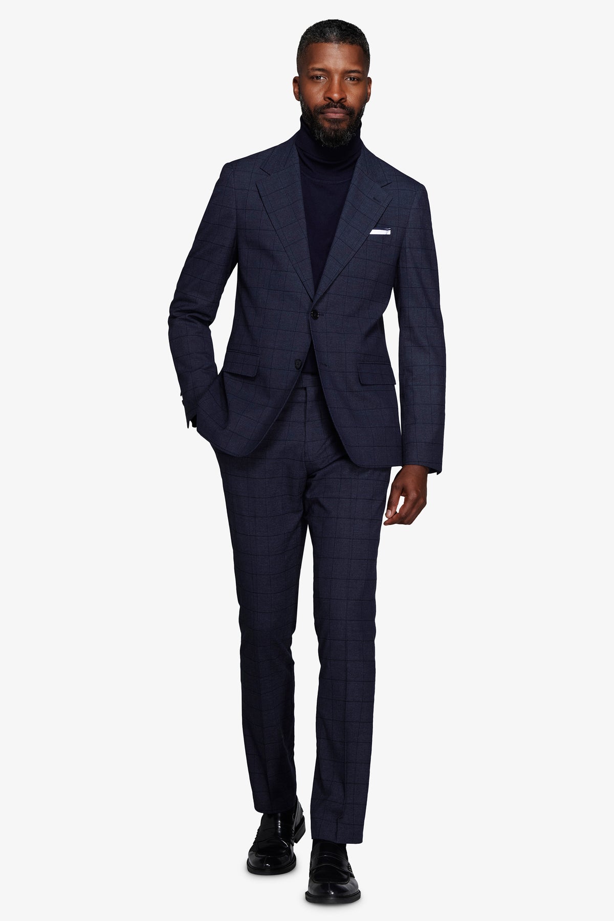 Giacca finestrata blu