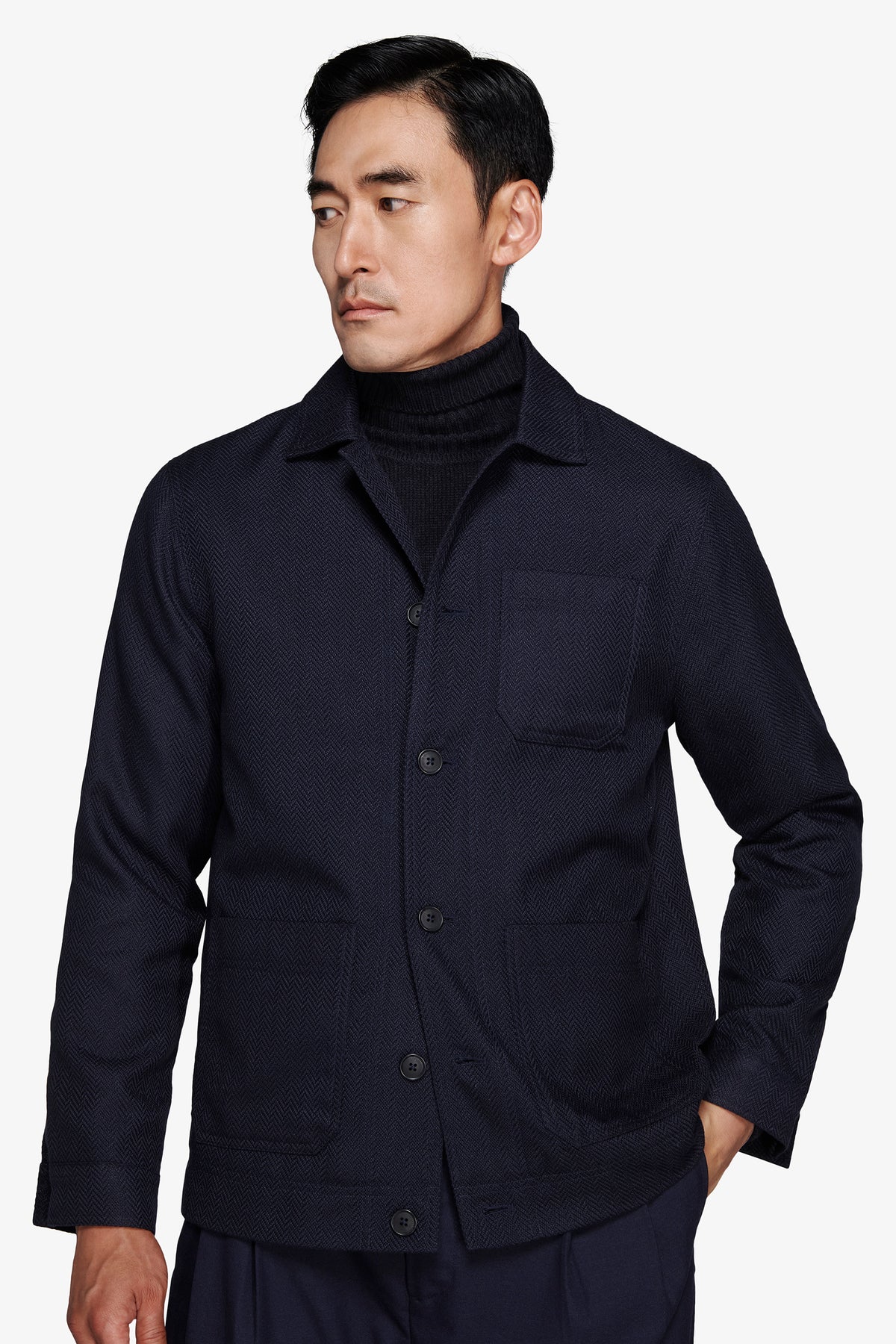 Giubbotto corto Herringbone blu