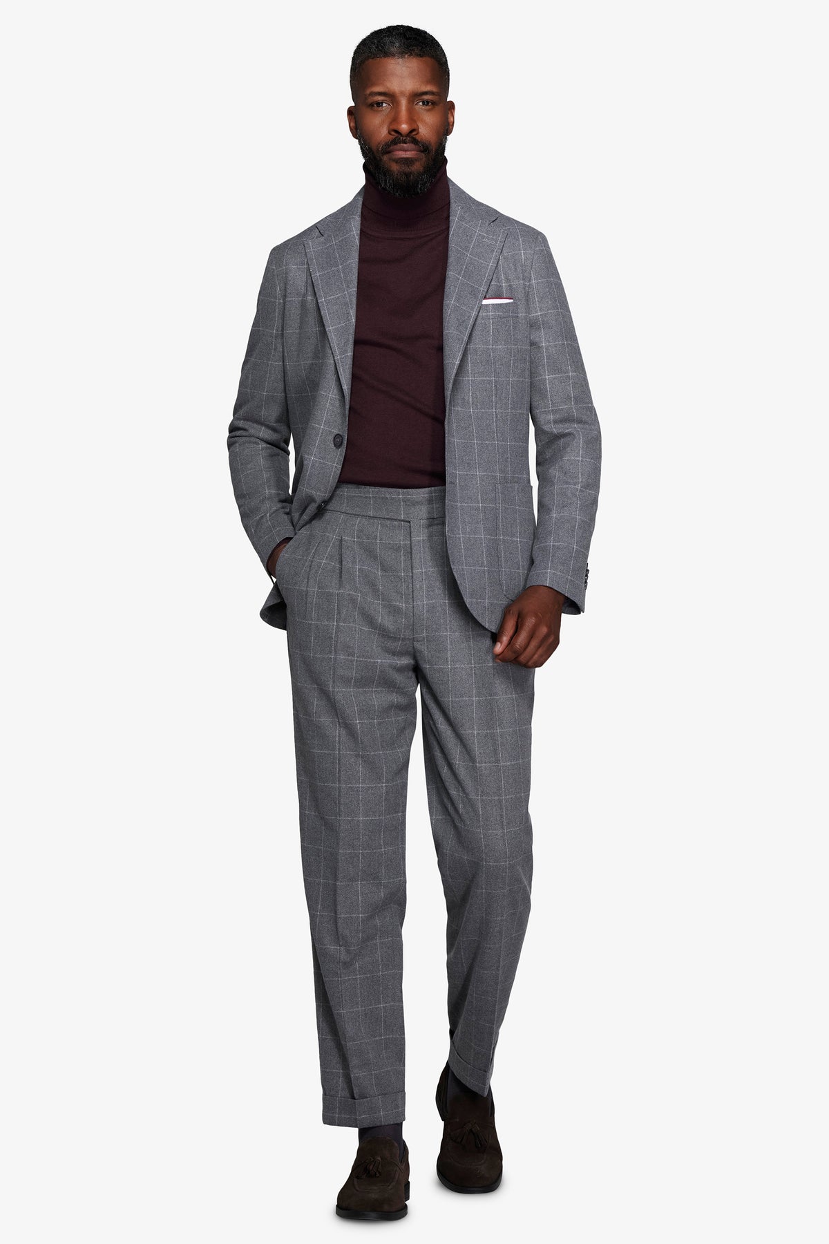 Giacca finestrata grigio medio