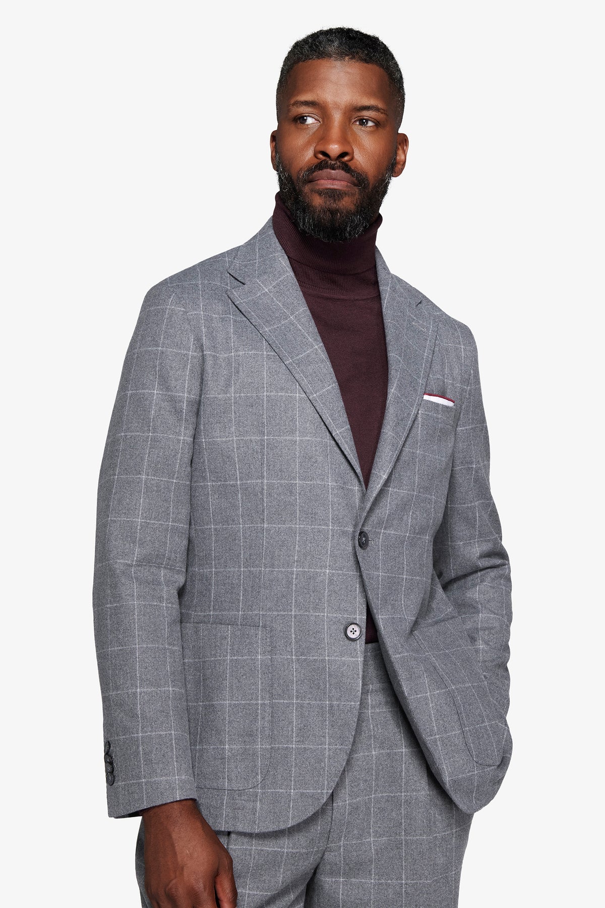 Giacca finestrata grigio medio