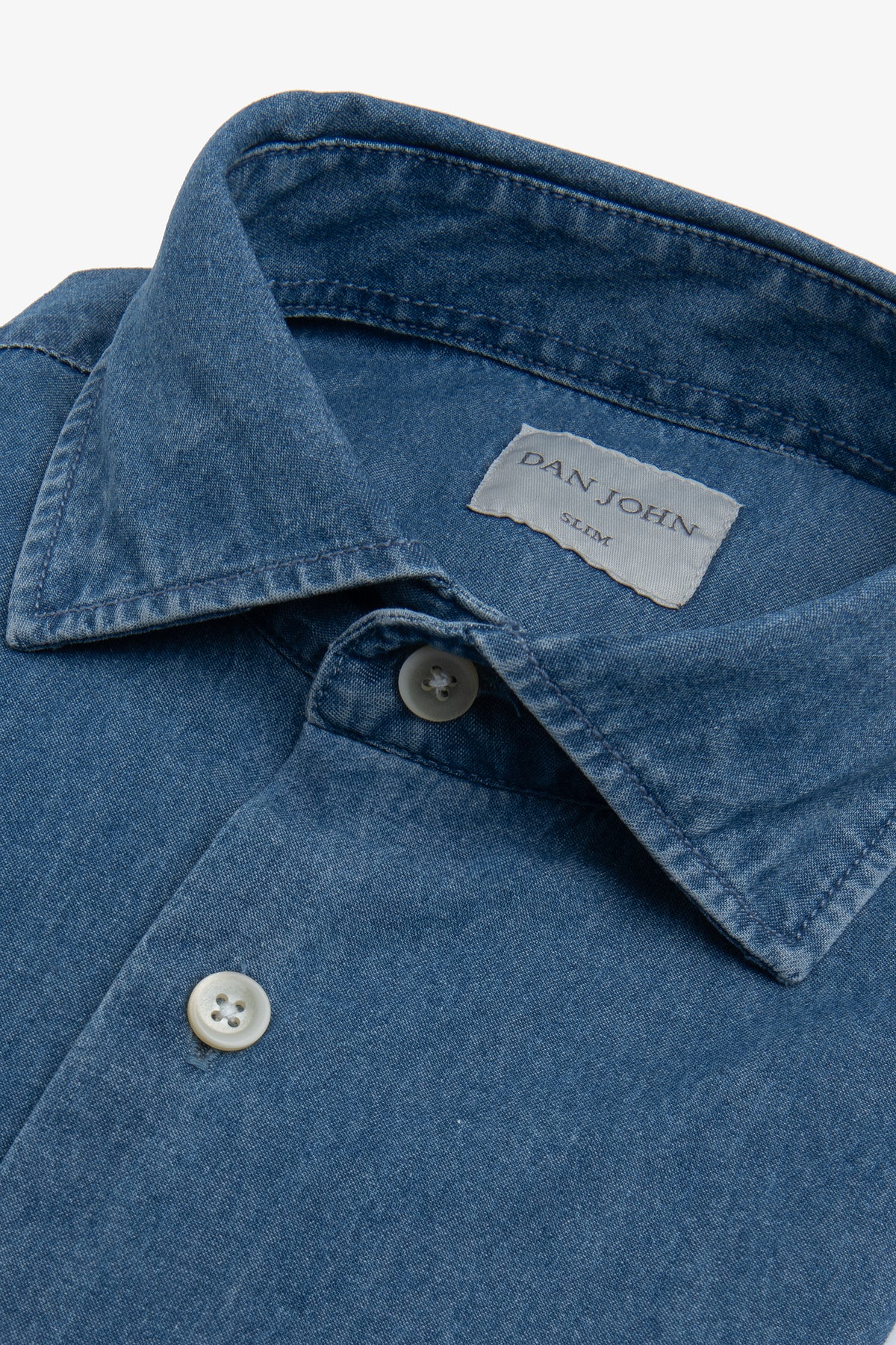 Camicia denim azzurra slim-Dan John