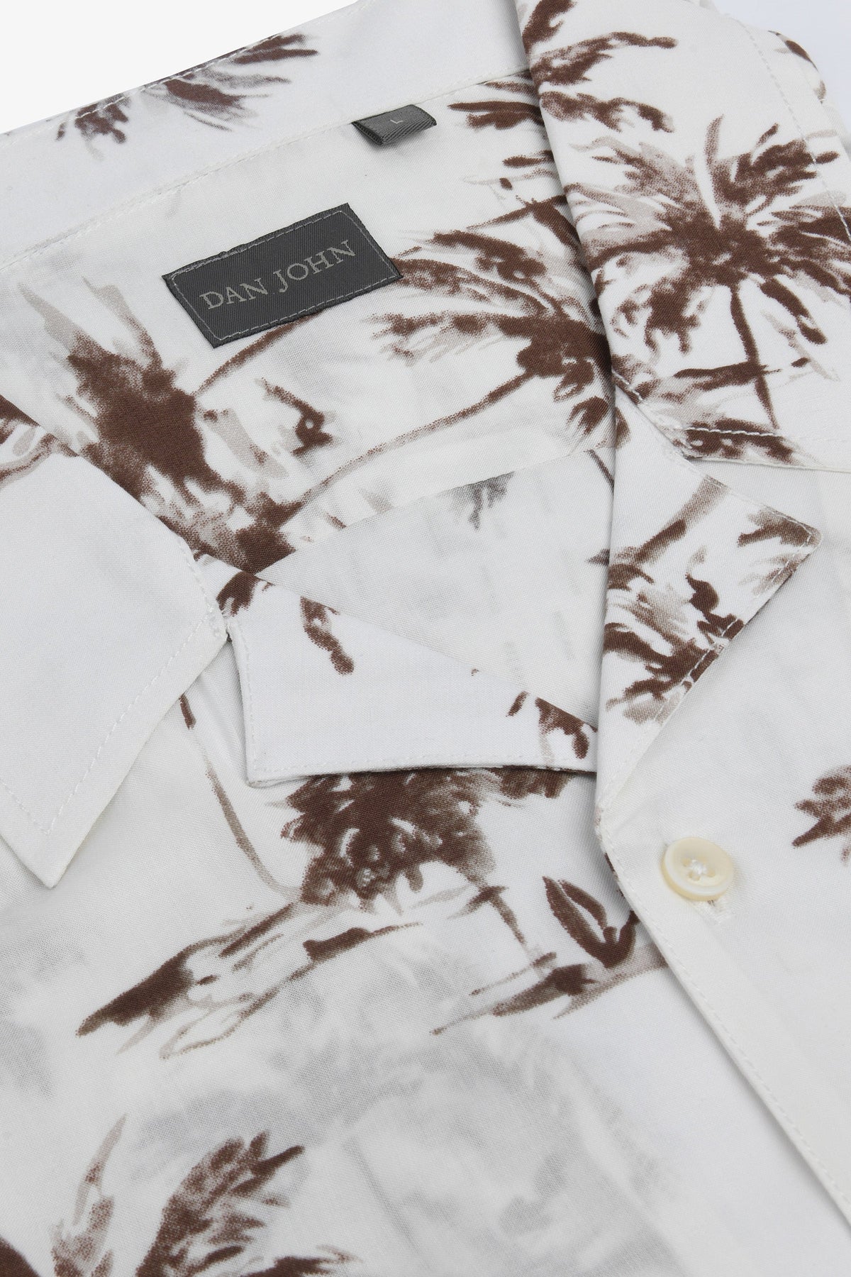 Camicia Hawaiana fantasia palme bianca-Dan John