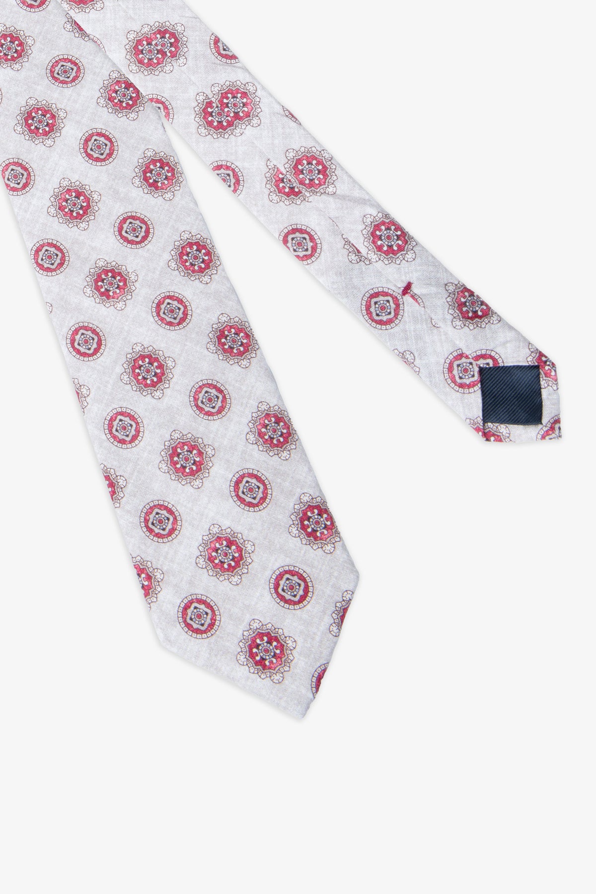 Cravatta fantasia geometrica beige-Dan John