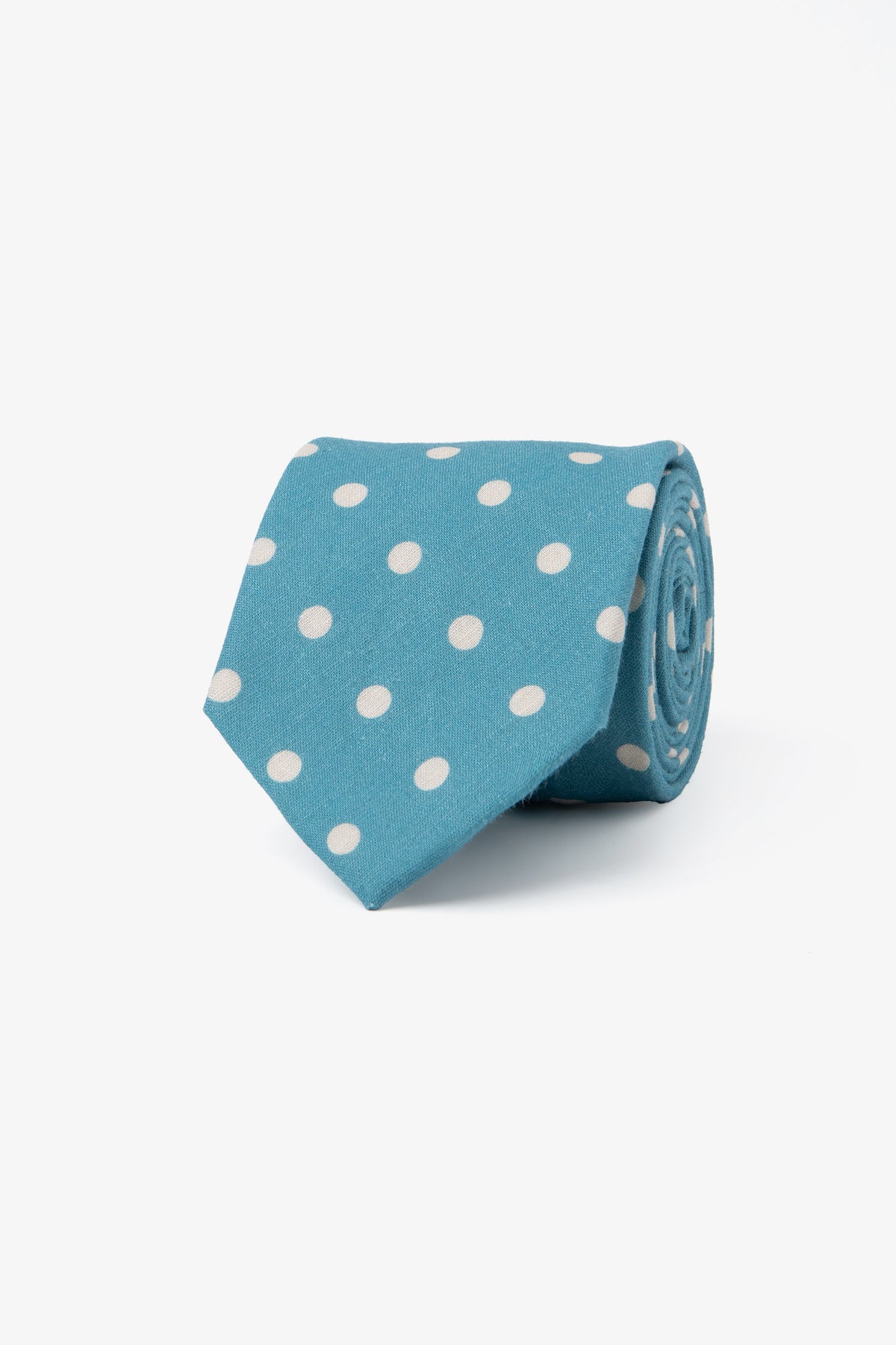 Cravatta misto lino petrolio-Dan John