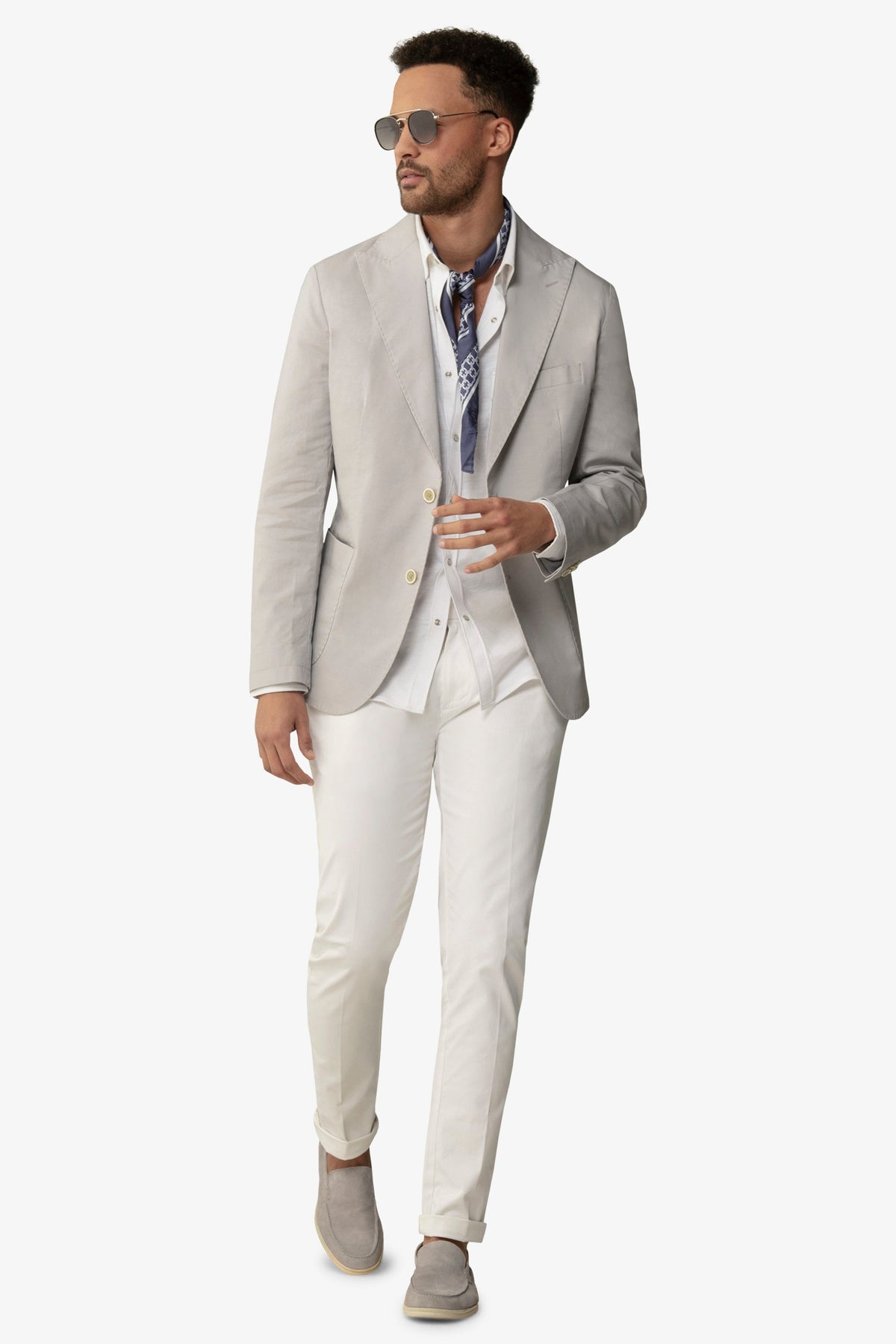 Giacca destrutturata in cotone polvere-Dan John