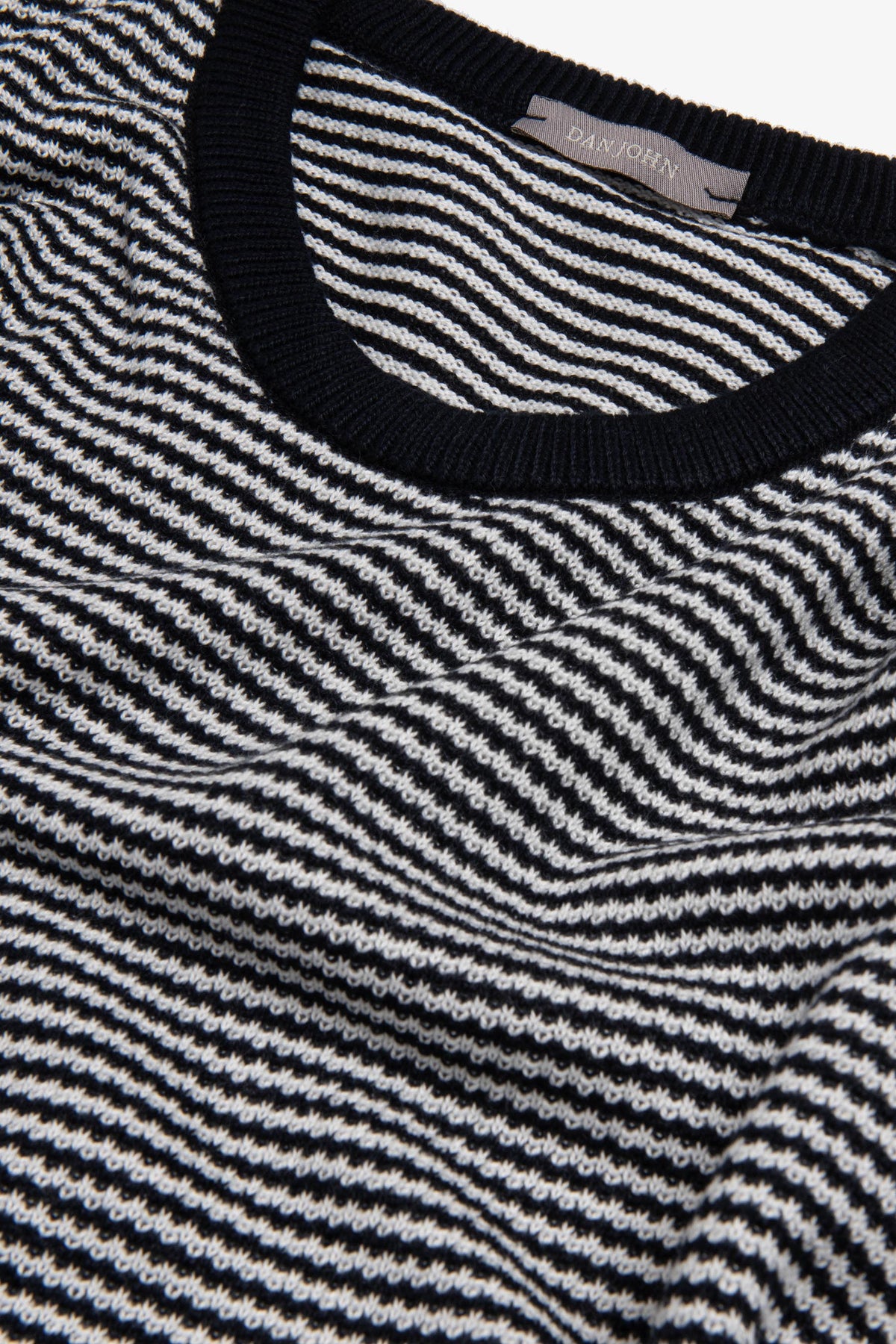 T-shirt in maglia rigata blu-Dan John