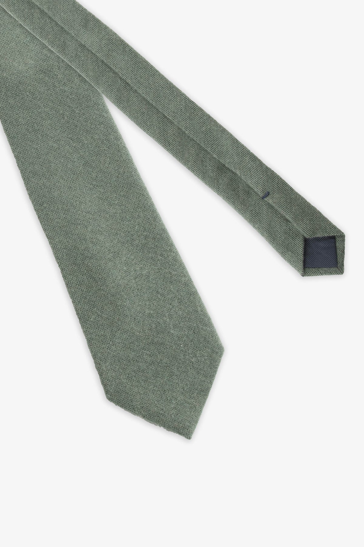 Corbata efecto franela verde