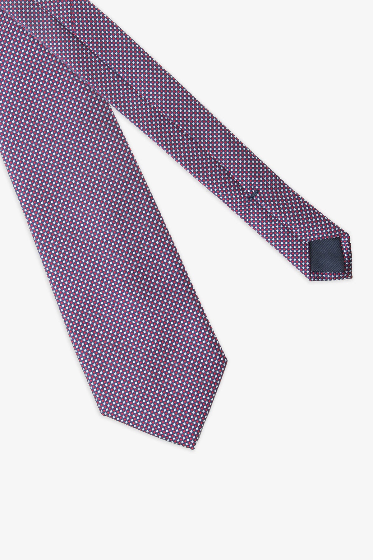 Corbata microfantasía punto de aguja azul