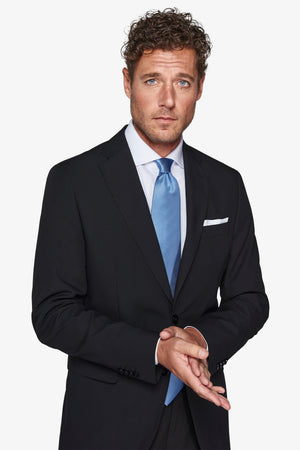 Plain black classic suit jacket