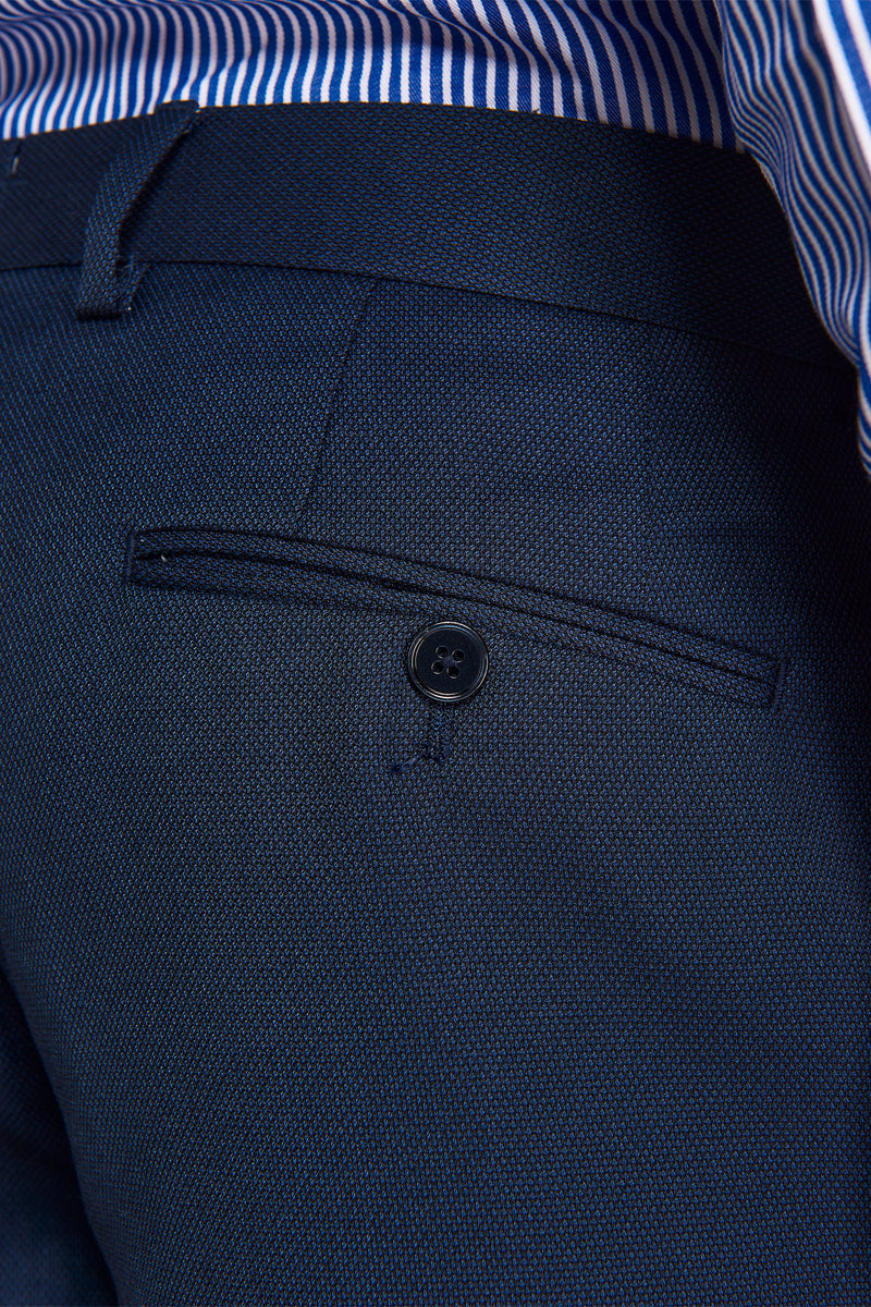 Pantaloni da abito occhio di pernice blu-Dan John