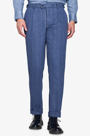 Light blue pinstripe suit trousers