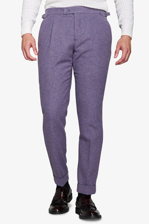 Purple flannel suit trousers