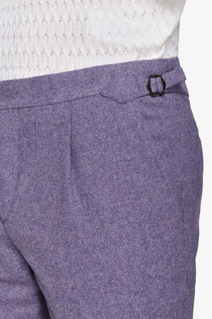 Purple flannel suit trousers