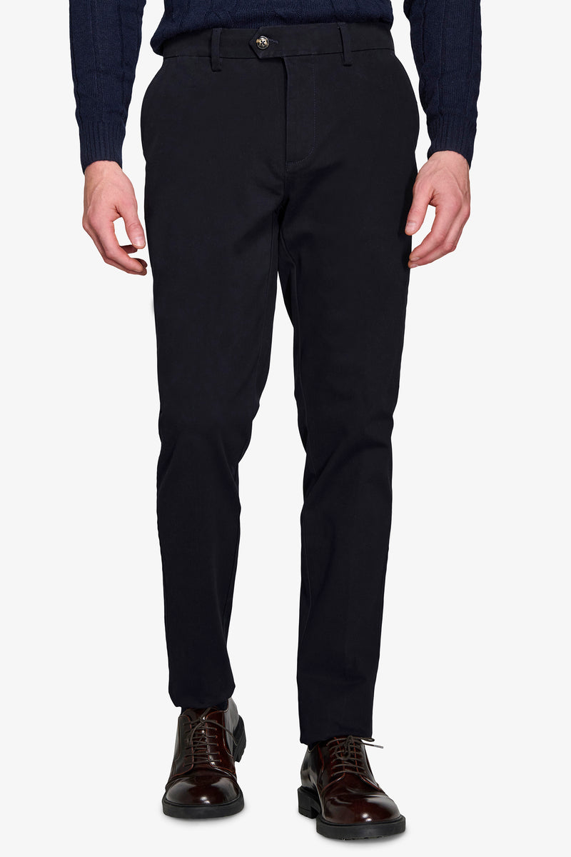 Pantalon chino en gabardine bleu