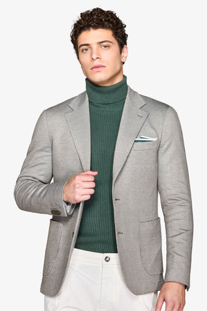 Sage Herringbone jersey blazer