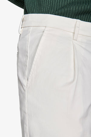 White stretch gabardine trousers