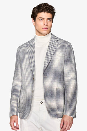 Gray wool blend Pied de Poule blazer