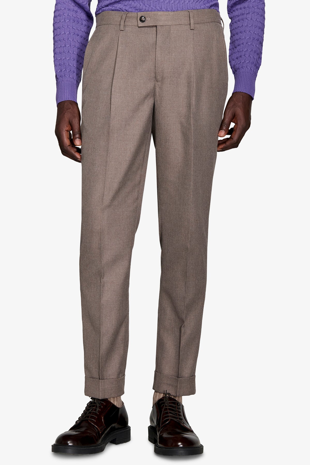 Pantaloni twill tortora