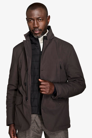 Brown technical field jacket