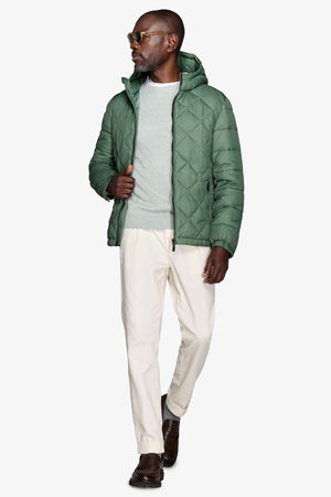 "Ready" green quilted down jacket