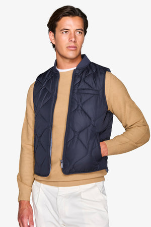 Gilet trapuntato blu-Dan John