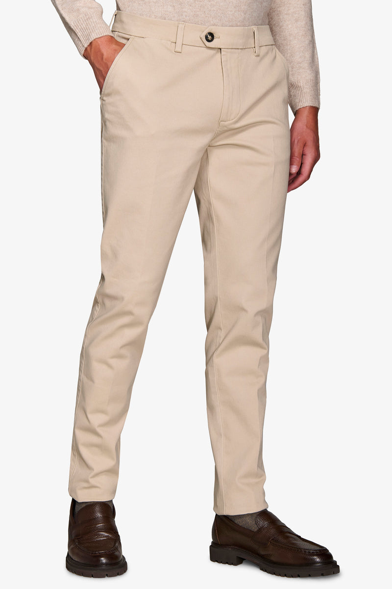 Pantaloni chino gabardina gesso-Dan John