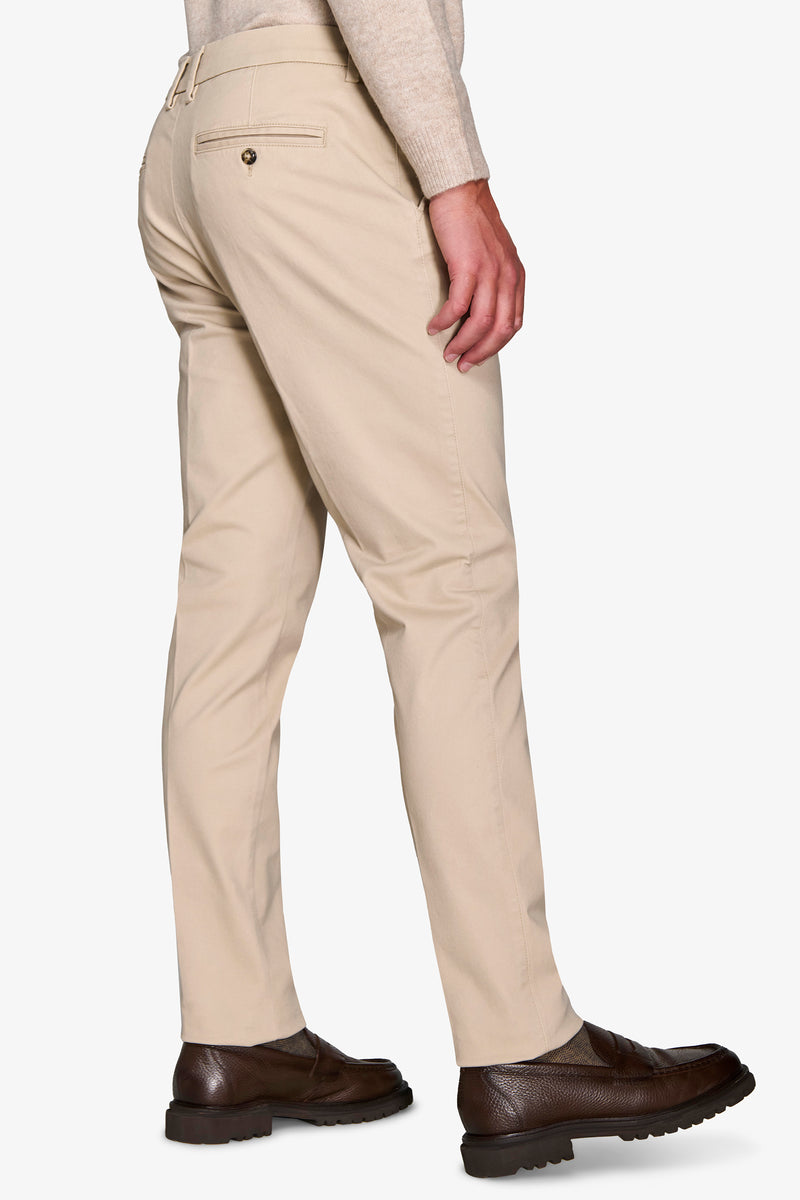 Pantaloni chino gabardina gesso-Dan John