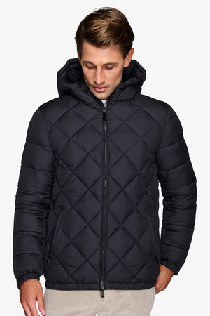 Blue "Ready" quilted down jacket