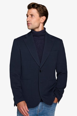 Blue jersey stretch blazer