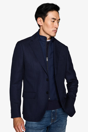 Blue woven blazer