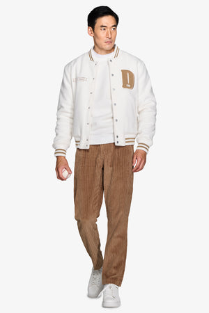 DNJ cream College bomber jacket