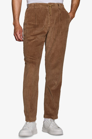 DNJ camel corduroy drawstring pants