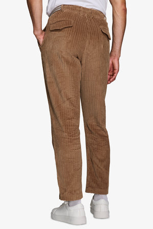 DNJ camel corduroy drawstring pants