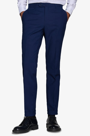 Plain royal blue classic suit trousers